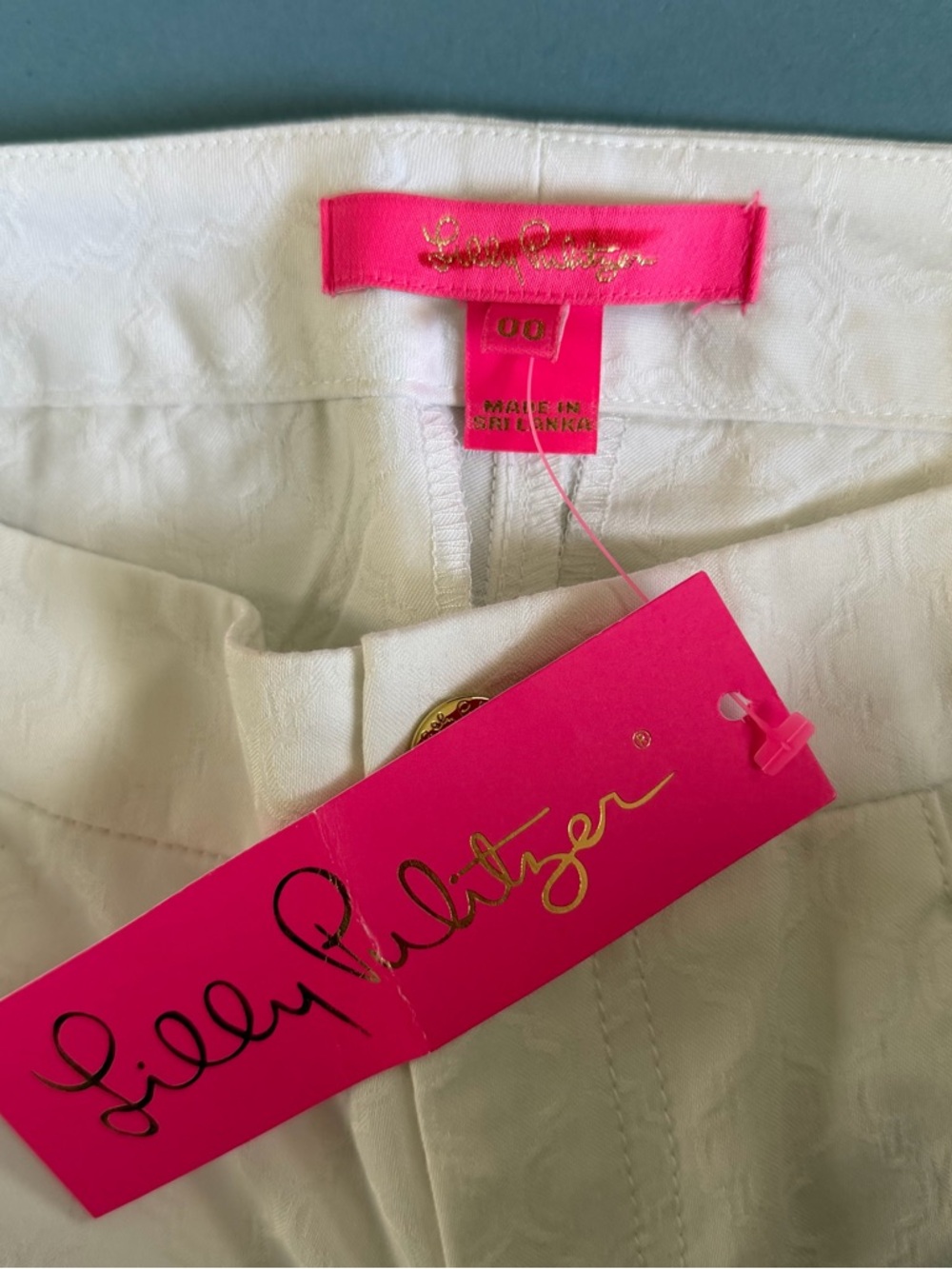 NWT Lilly Pulitzer Kelly Textured Resort White 29” Skinny Ankle Pants - Picture 6 of 7